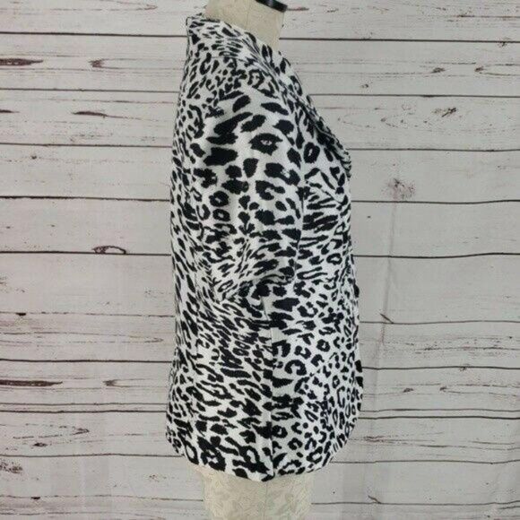 Dana Kay Black & White Cheetah animal Print Blazer Jacket Size 10 - Picture 6 of 8